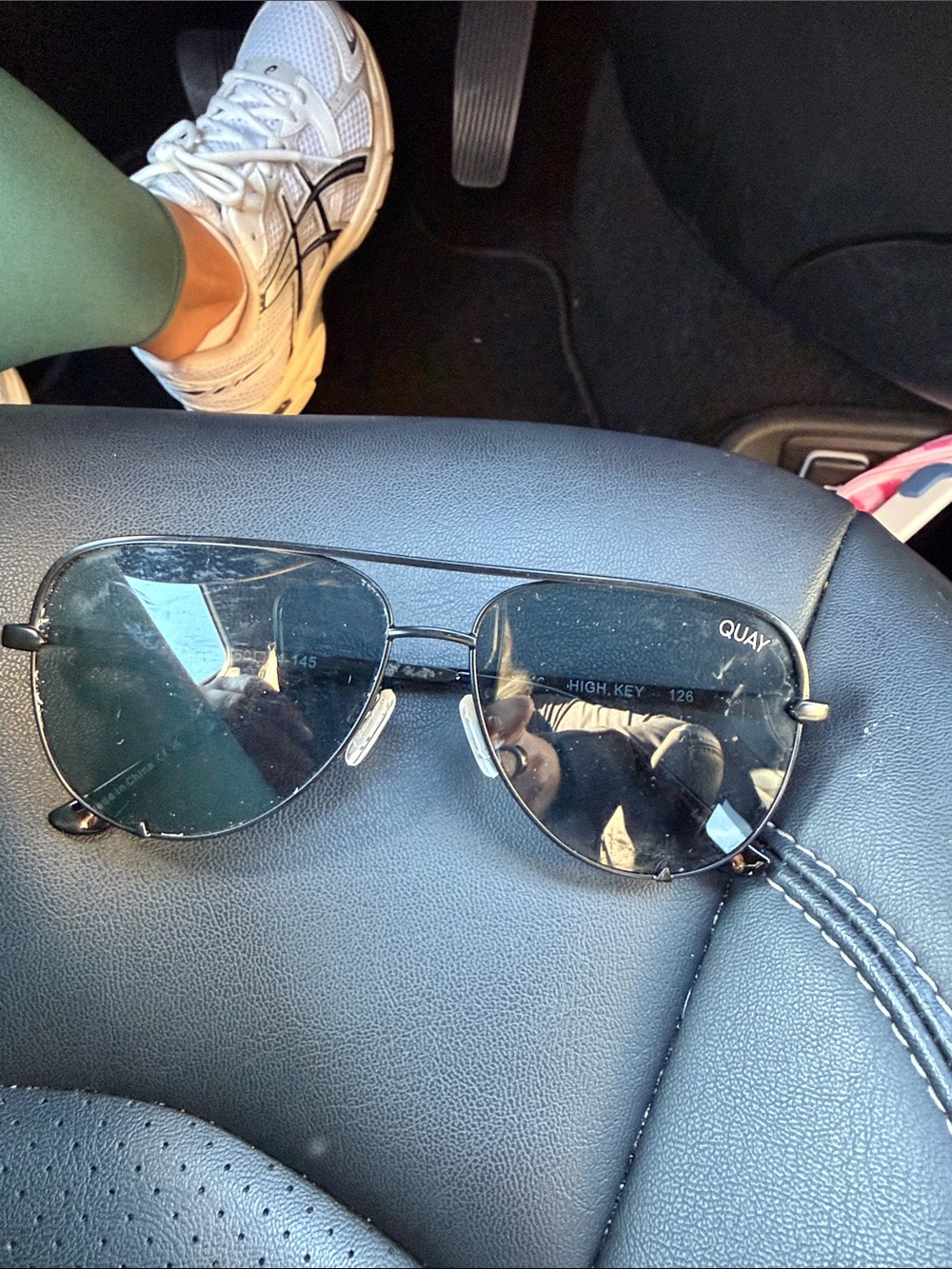 Quay Australia High-Key Aviator Sunglasses - Black Frame, Dark Lenses
